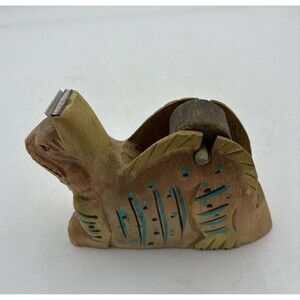 iguana head shape Tape Dispenser desk top wood carving